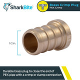 SharkBite UC514LFA  1/2" Barb Brass End Plug for PEX Image 1