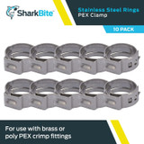 SharkBite UC952A  3/8" Stainless Steel Clamp Ring for PEX - 10 per Package Image 1