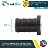 SharkBite UP514A5  1/2" Barb Poly End Plug for PEX - 5 per Package Image 1