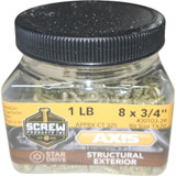 Screw Products 30103-29  AXIS #8 x 3/4" (T20-Drive) ZYTEC XT General Exterior Structural Wood Screws - 1-lb Jar (approx. 326) Image 1