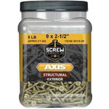 Screw Products 30115-29  AXIS #9 x 2-1/2" (T20-Drive) ZYTEC XT General Exterior Structural Wood Screws - 5-lb Jar (approx. 452) Image 1