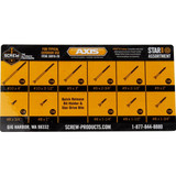 Screw Products 30910-29  AXIS Assortment Kit (T20-Drive) ZYTEC XT General Exterior Structural Wood Screws - 380 Screws #8 to #10 and 3/4" to 4" with Bit Holder and 4 Bits Image 1