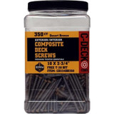 Screw Products CD234DB350  C-Deck #10 x 2-3/4" (T20-Drive) Composite Deck Screws in Desert Bronze - 350 per Jar Image 1