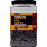 Screw Products CD234TK350  C-Deck #10 x 2-3/4" (T20-Drive) Composite Deck Screws in Teak - 350 per Jar Image 1