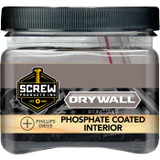 Screw Products DW-06158D-1  Black Phillips Bugle Head #6 x 1-5/8" Drywall Screws with Self-Drill Point - 1-lb Jar (approx. 182) Image 1