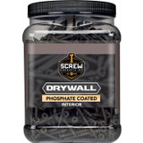 Screw Products DW-6118F-5  Black Phillips Bugle Head #6 x 1-1/8" Drywall Screws with Sharp Point - 5-lb Jar (approx. 1380) Image 1
