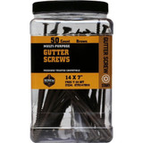 Screw Products GTR147B50  Brown #14 x 7" (T30-Drive) Ceramic Coated Gutter Screws - 50 per Box Image 1