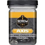 Screw Products 30132  AXIS #8 x 1-1/2" (T20-Drive) 300 Series Stainless Steel Structural Wood Screws - 1-lb Jar (approx. 178) Image 1