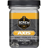 Screw Products 30133  AXIS #9 x 2" (T20-Drive) 300 Series Stainless Steel Structural Wood Screws - 1-lb Jar (approx. 113) Image 1