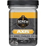 Screw Products 30133  AXIS #9 x 2" (T20-Drive) 300 Series Stainless Steel Structural Wood Screws - 1-lb Jar (approx. 113) Image 1