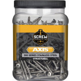 Screw Products 30134  AXIS #9 x 2-1/2" (T20-Drive) 300 Series Stainless Steel Structural Wood Screws - 5-lb Jar (approx. 435) Image 1