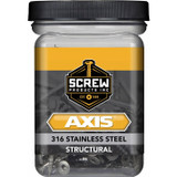 Screw Products 30323  AXIS #10 x 2-1/2" (T20-Drive) 316 Stainless Steel Structural Wood Screws - 1-lb Jar (approx. 70) Image 1