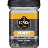 Screw Products 30334  AXIS #10 x 3" (T20-Drive) 316 Stainless Steel Structural Wood Screws - 1-lb Jar (approx. 60) Image 1