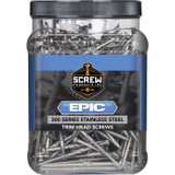 Screw Products 30430  EPIC #9 x 3" (T20-Drive) 300 Series Stainless Steel Trim Head Screws - 5-lb Jar (approx. 406) Image 1