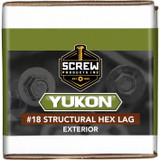 Screw Products 30754  YUKON #18 x 9" Exterior - 5/16 Hex Head Structural Lag Screws - 50 Individually Tagged per Package Image 1