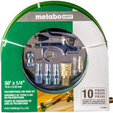 Metabo HPT 115749M  10-Piece Air Compressor Accessory Kit 1/4" x 50' Poly Air Hose Image 1
