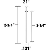 Metabo HPT 50234-8D  2-3/4" x 0.131" (8D) 21 Degree Smooth Shank Full Round Head Bright Basic Plastic Strip Collated Duplex Nails - 2000 per Package Image 1