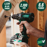 Metabo HPT DV36DA  36V MultiVolt Brushless 1/2 Inch Hammer Drill Kit with (2) 4.0Ah Multi-Volt Batteries Image 1