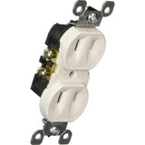 Leviton 223-W  15 Amp 125 Volt, 2 Wire Duplex Receptacle Straight Blade, NEMA 1-15R - White Image 1