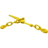 KingChain 100730  Lever Type Load Binder with 360° Swivel Grab Hooks for 5/16-inch to 3/8-inch Grade 70 Transport Chain, Yellow Finish Image 1