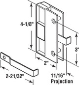 Prime-Line A-177  Sliding Screen Door Latch and Pull, 3 in. Hole Center, Black Plastic with Steel Latch, Mortise Install Image 1