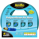 Amflo 13-50AE  3/8" x 50' Blue Poly 300 psi Air Hose with 1/4" MNPT Fittings Image 1