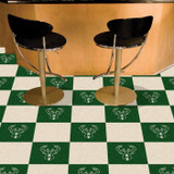 Fanmats 9328  Milwaukee Bucks 18" x 18" Team Carpet Tiles (10 Logo, 10 Solid per Box - appx 45 sq ft) Image 1