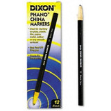 Dixon 00077  Phano Peel-Off China Marker - Black - 12 per Package Image 1
