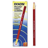 Dixon 00079  Phano Peel-Off China Marker - Red - 12 per Package Image 1