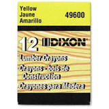 Dixon 49600  Industrial Lumber Crayon - Yellow - 12 per Package Image 1