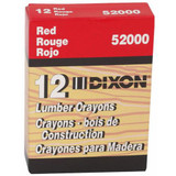 Dixon 52000  Industrial Lumber Crayon - Red - 12 per Package Image 1 Dixon 52000  Industrial Lumber Crayon - Red - 12 per Package Image 1