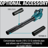 Makita 191L13-5  Blower Nozzle - for Use with Model XBU03 Image 1 Makita 191L13-5  Blower Nozzle - for Use with Model XBU03 Image 1