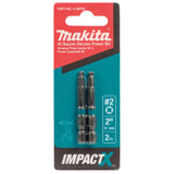 Makita A-96702  ImpactX #2 Square Recess 2 inch Power Bit, 2 per package Image 1
