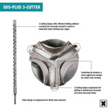 Makita B-61123  1/2" x 18" SDS-PLUS Bit 3-Cutter Image 1