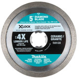 Makita E-07406  X-LOCK 5" Continuous Rim Diamond Blade for Ceramic and Granite Cutting Image 1