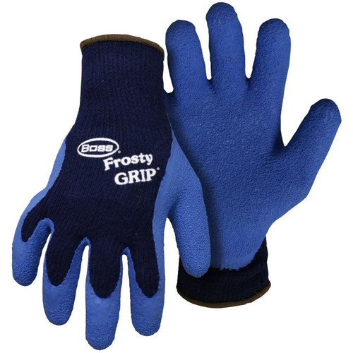 Boss 8439  Frosty Grip Blue Insulated Knit Latex Palm Gloves - Medium Image 0 Boss 8439  Frosty Grip Blue Insulated Knit Latex Palm Gloves - Medium Image 0