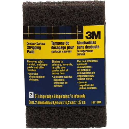 3M 10112NA  3-7/8" x 6" Heavy Duty Stripping Pads - 2 Pads per Package Image 0
