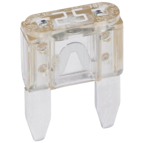 Bussmann ATM-25  Clear ATM 25 Amp Fast-Acting Automotive Mini Blade Fuses - 5 per Box Image 0
