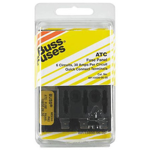 Bussmann BP15600-06-20  6 Position ATC Footprint Fuse Panel Block Image 1