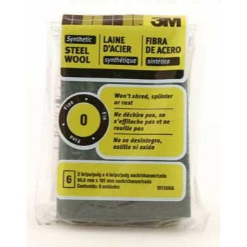 3M 10118NA  #0 Synthetic Steel Wool Pads - Fine - 6 Pads per Package Image 0