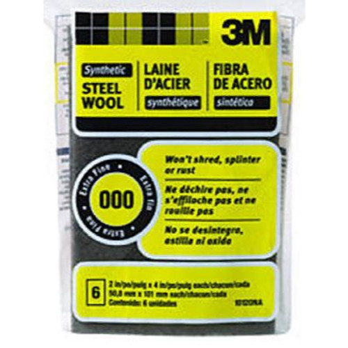 3M 10120NA  #000 Synthetic Steel Wool Pads - Extra Fine - 6 Pads per Package Image 0