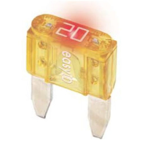 Bussmann BP/ATM-20ID  Yellow ATM 20 Amp easyId Illuminating Fast-Acting Automotive Mini Blade Fuses - 2 per Card Image 1