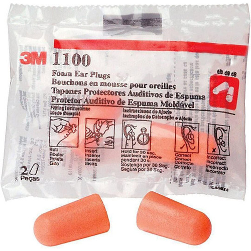 3M 1100  Uncorded Disposable Foam Ear Plugs - Single Pair Image 1