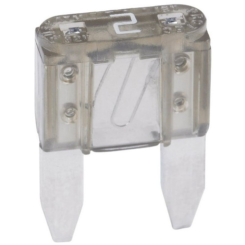 Bussmann BP/ATM-2-RP  Gray ATM 2 Amp Fast-Acting Automotive Mini Blade Fuses - 5 per Card Image 0
