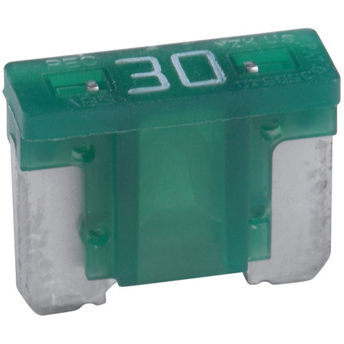 Bussmann BP/ATM-30LP-RP  Green ATM Low-Profile 30 Amp Fast-Acting Automotive Mini Blade Fuses - 5 per Card Image 0