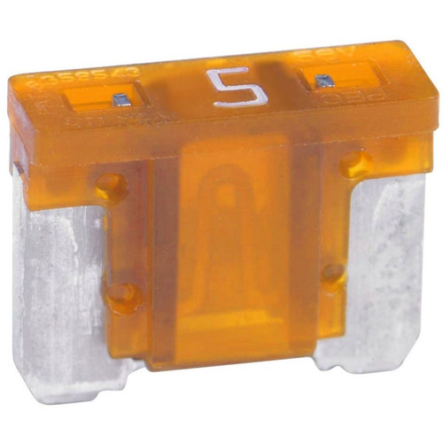 Bussmann BP/ATM-5LP-RP  Tan ATM Low-Profile 5 Amp Fast-Acting Automotive Mini Blade Fuses - 5 per Card Image 0