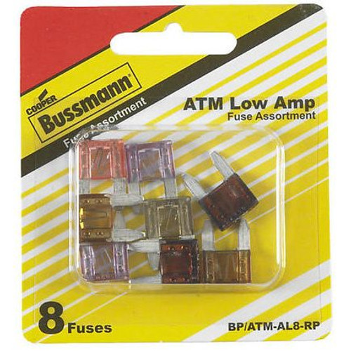 Bussmann BP/ATM-AL8-RP  ATM Automotive Mini Blade Fast-Acting Fuse 8 Fuse Low Amp Assortment Image 0