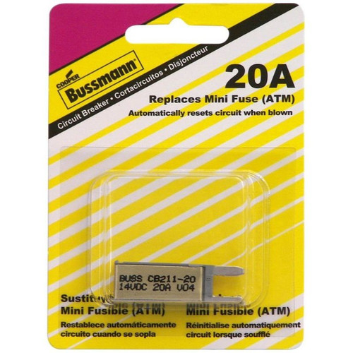 Bussmann BP/CB211-20-RP  Type I ATM Mini Footprint 20 Amp Automatic Circuit Breaker Image 0
