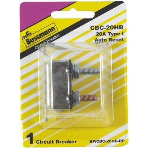 Bussmann BP/CBC-20HB-RP  Type I Stud-Mount 20 Amp Automatic Circuit Breaker with Lengthwise Bracket Image 0