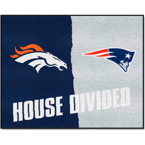 Fanmats 21257  Denver Broncos vs Pittsburgh Steelers 33.75" x 42.5" House Divided Mat Area Rug Image 0